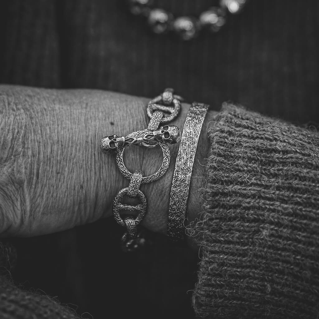 Hammered Skull Bracelet