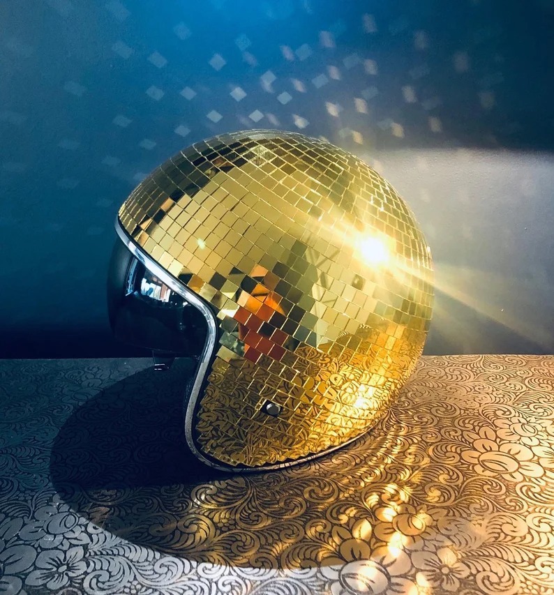 Disco ball Helmet with Retractable Visor