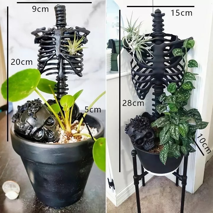 Skull Skeleton Flower Pot Decoration