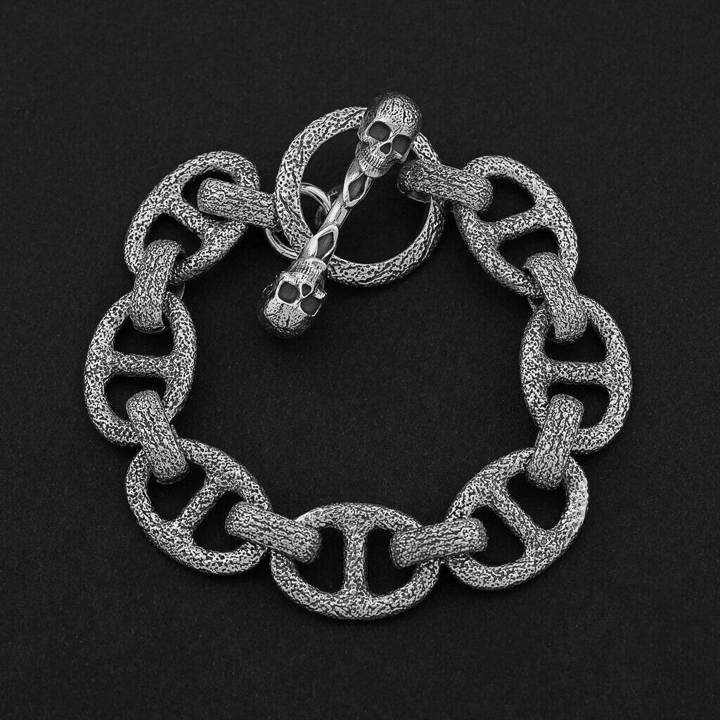 Hammered Skull Bracelet