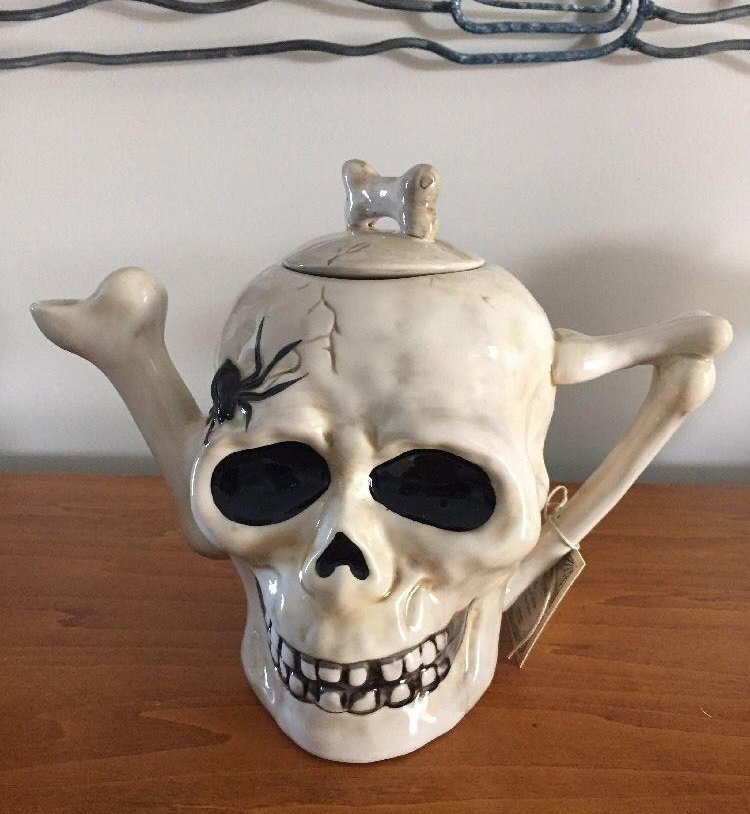 Teapot Skull Gothic Death Porcelain