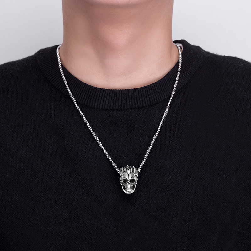 Fashion Punk Skull Pendant Personalized Necklace