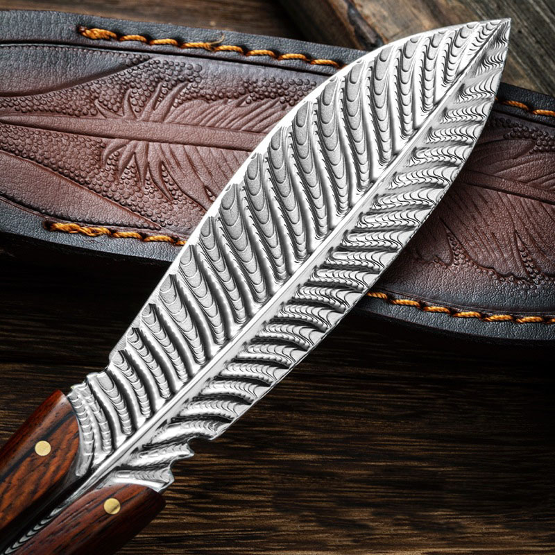 🔥LAST DAY 50% OFF🔥Phoenix Feather Pattern Outdoor Knife