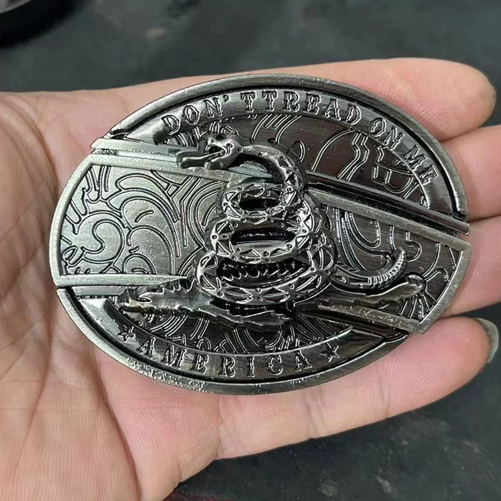 (New Arrival) Fashion Punk Creative Belt Buckle With Knife - Snakes