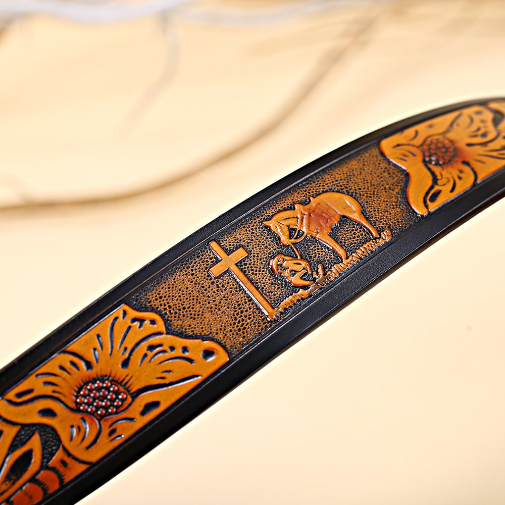 Western Vintage Praying Belt Without Buckle 1.5