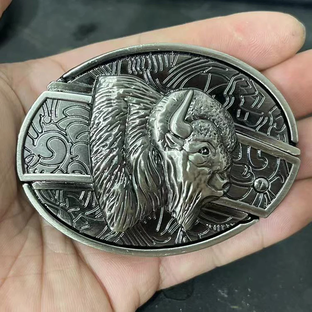 (New Arrival) Fashion Punk Creative Belt Buckle With Knife - Bison