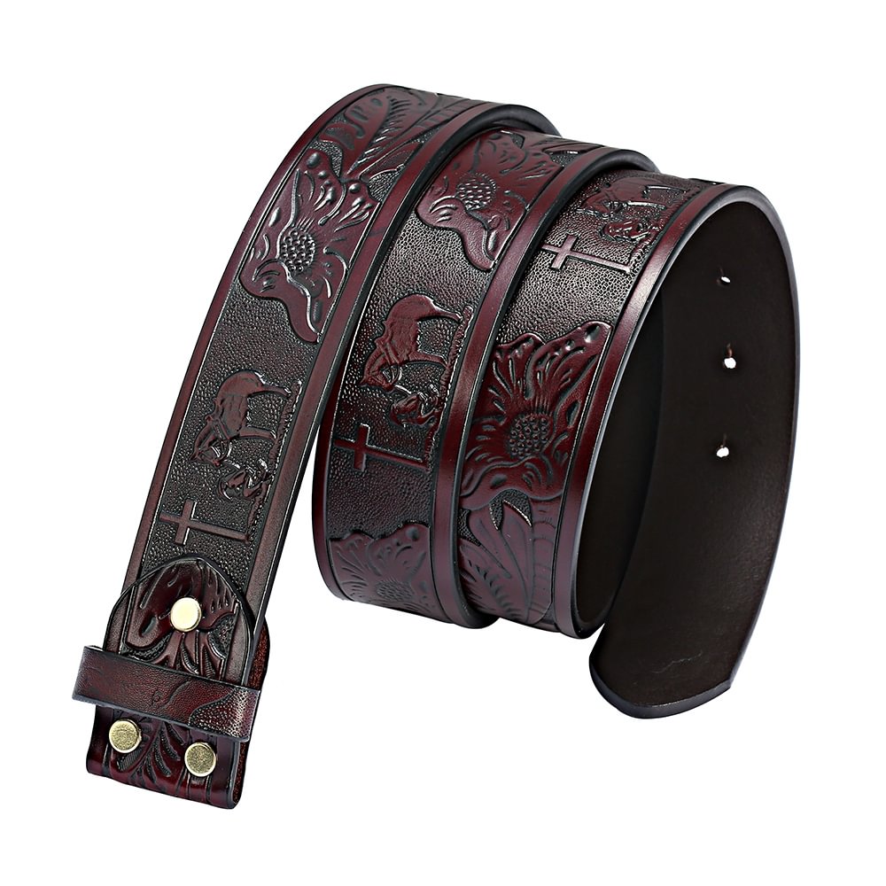 Western Vintage Praying Belt Without Buckle 1.5