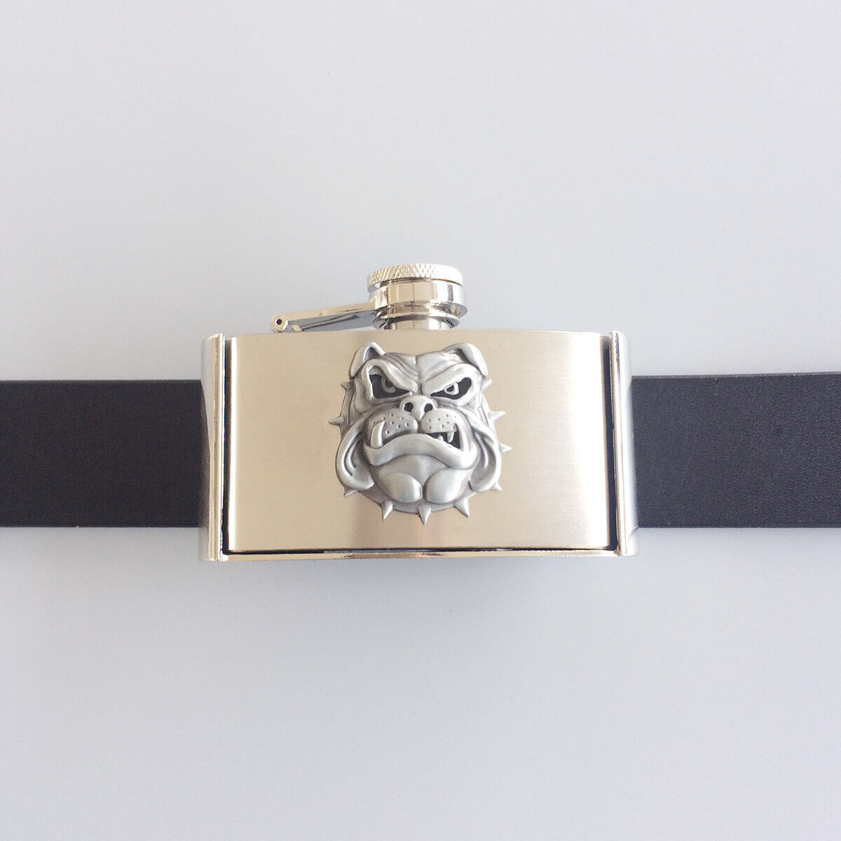 Fashion Punk Creative Belt Buckle With 3oz Flask - BullDog