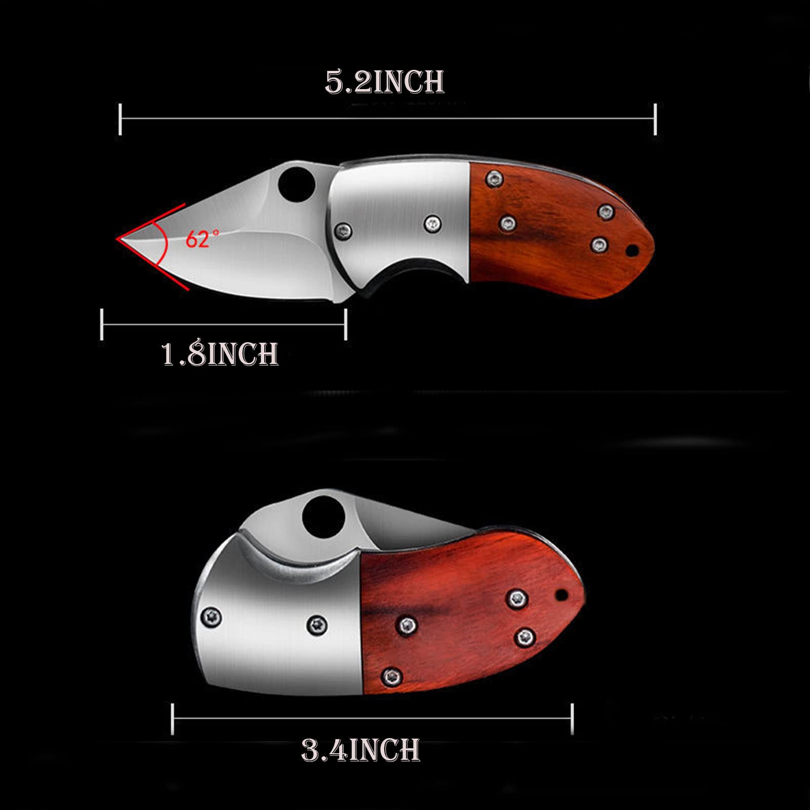 🔥LAST DAY 70% OFF🔥 Wood Handle Outdoor EDC Pocket Knife Mini Folding Knife