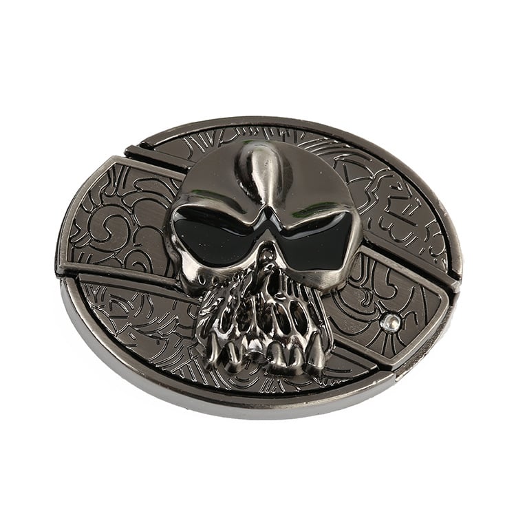 Fashion Punk Men's Genuine Leather Belt With Knife - Skull