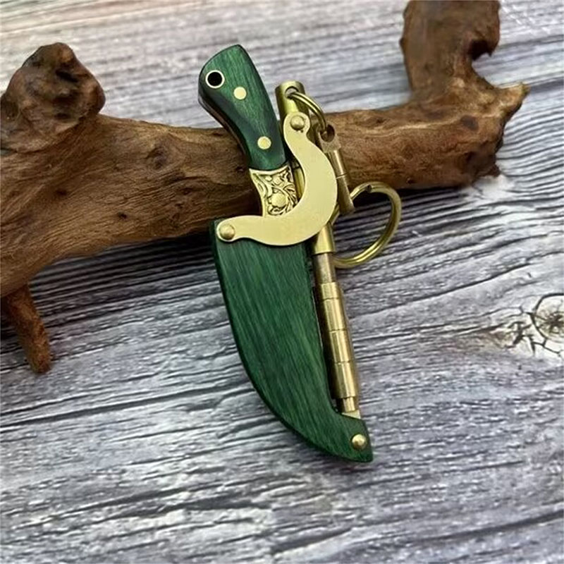 🔥LAST DAY 50% OFF🔥Handmade Keychain Pendant Knife with Solid Wood Scabbard