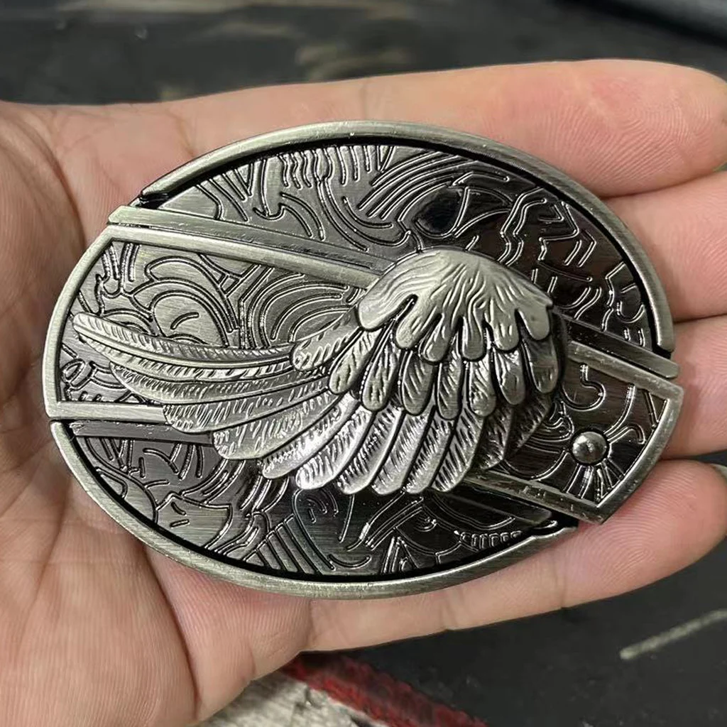 (New Arrival) Fashion Punk Creative Belt Buckle With Knife - Angel Wings