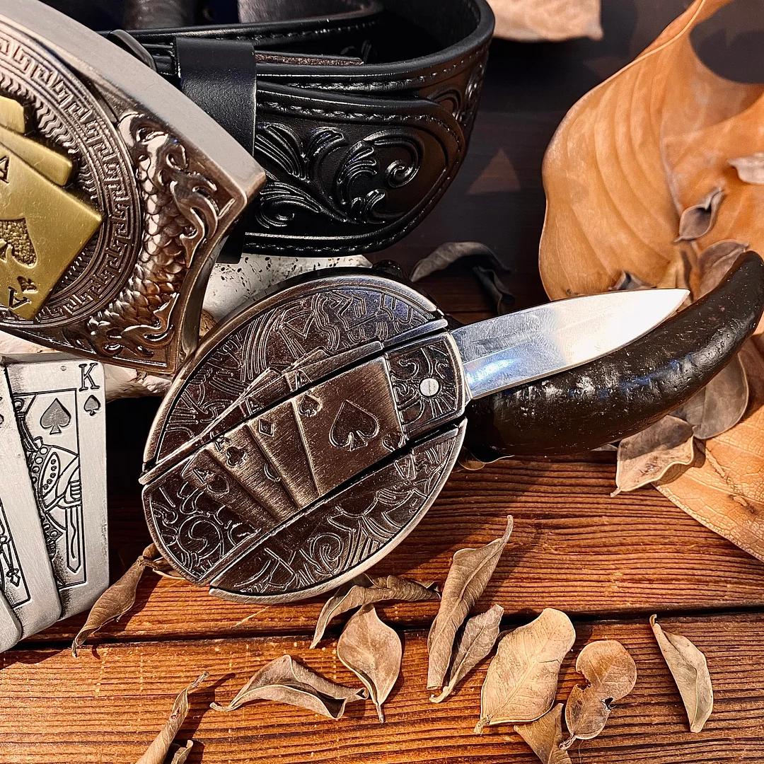 🔥LAST DAY 50% OFF🔥Western Fashion Genuine Leather Belt Poker Utility Belt Set
