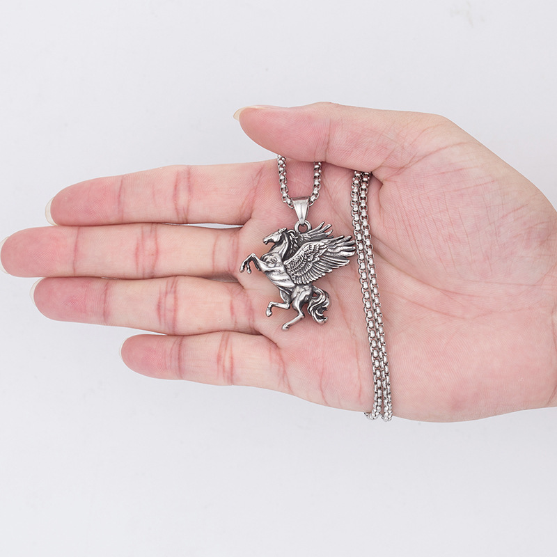 Fashion Punk Pegasus Unicorn Pendant Personalized Necklace