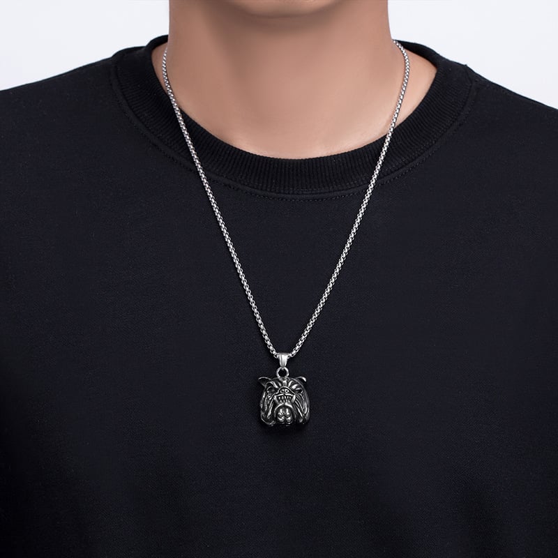 Fashion Punk Bull Dog Pendant Personalized Necklace