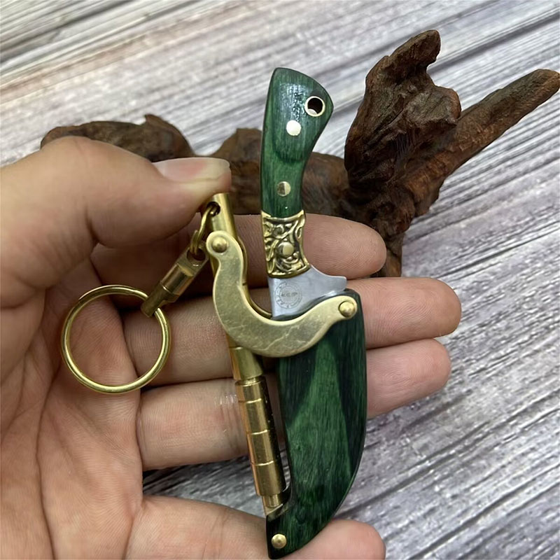 🔥LAST DAY 50% OFF🔥Handmade Keychain Pendant Knife with Solid Wood Scabbard