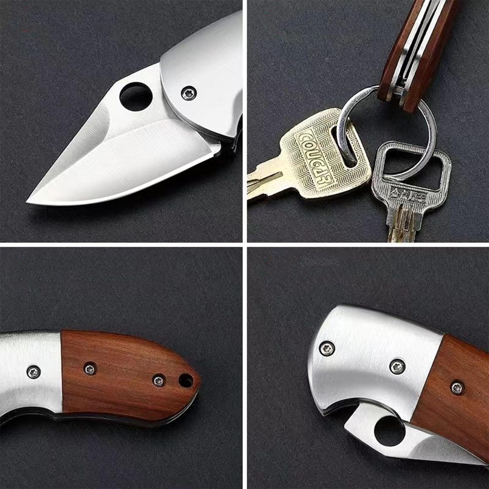 🔥LAST DAY 70% OFF🔥 Wood Handle Outdoor EDC Pocket Knife Mini Folding Knife