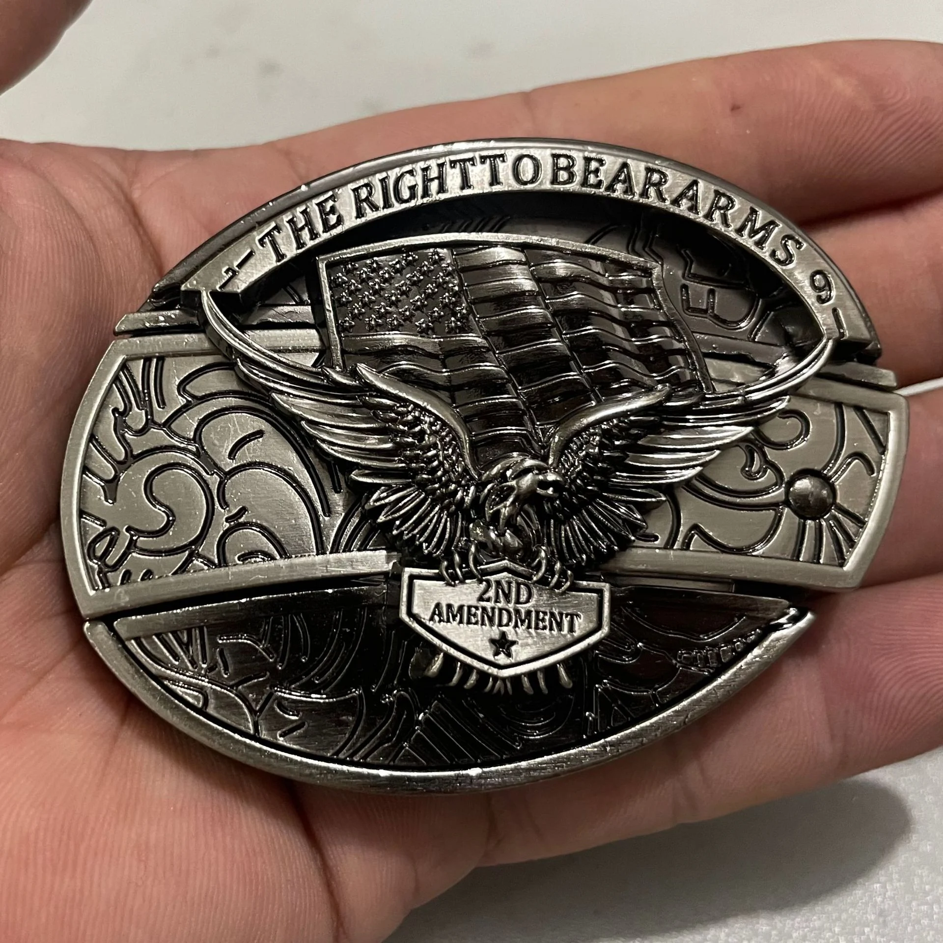 (New Arrival)Fashion Punk Genuine Leather Belt With Knife - Flag Eagles