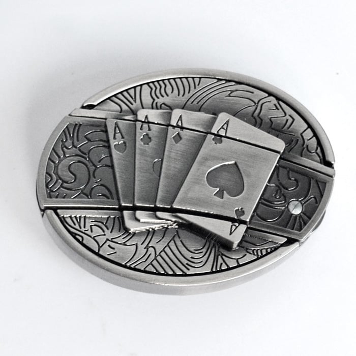 Fashion Punk Men's Creative Belt Buckle With Knife - Poker