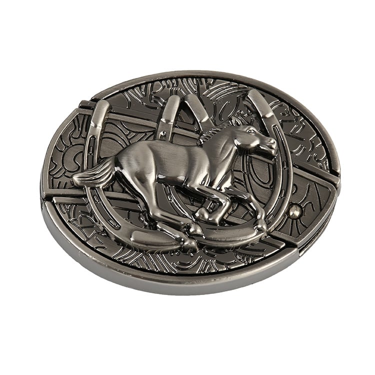 Fashion Punk Men's Creative Belt Buckle With Knife - Running Horse