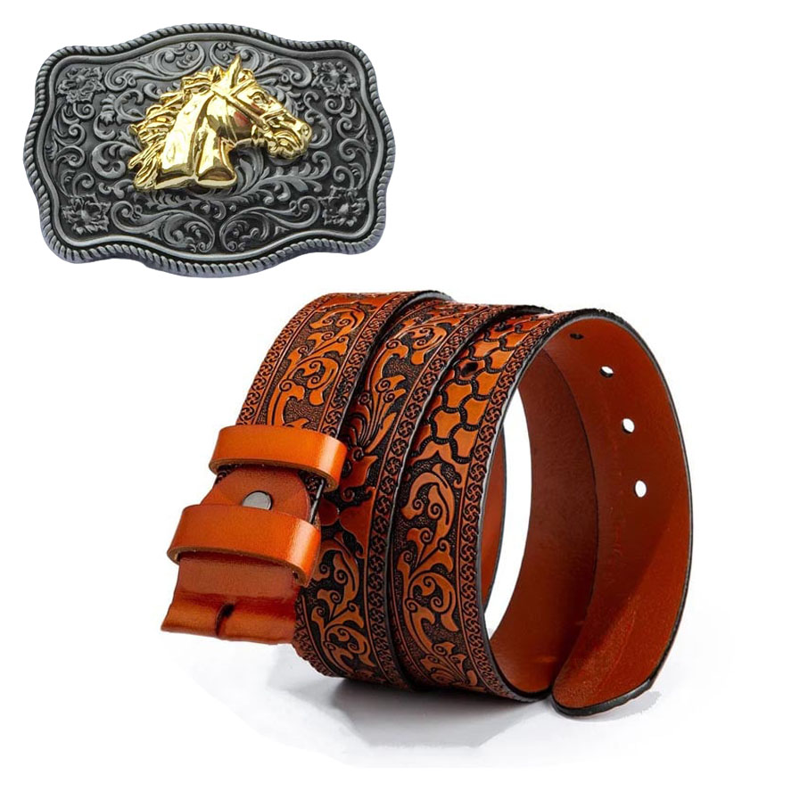 Western Style Fashion Creative Belt Buckle - Ancient Silver Horse