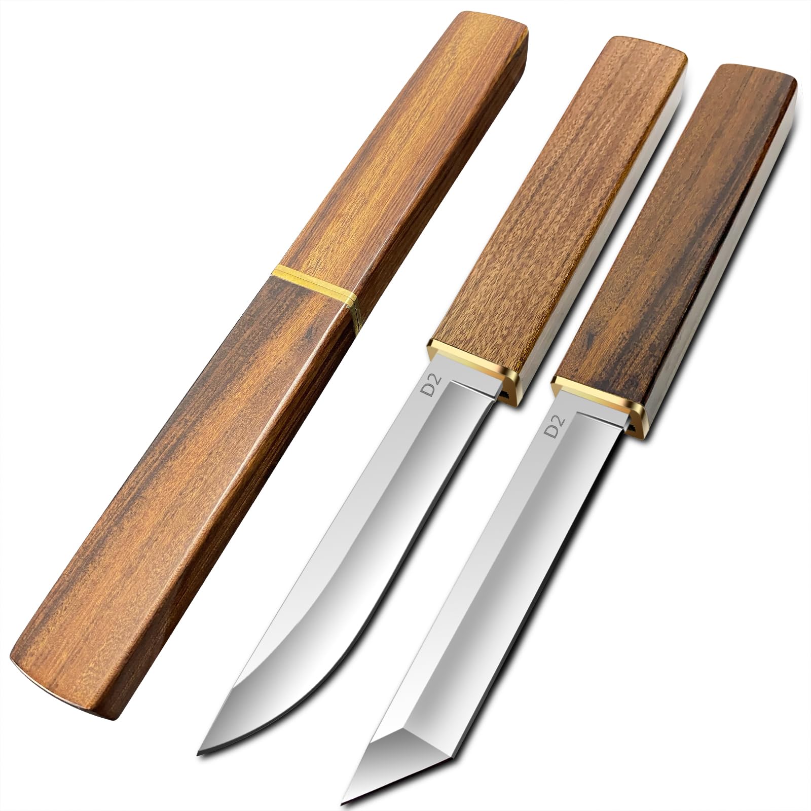 🔥LAST DAY 70% OFF🔥Handmade Wood Handle D2 Steel Double Knife
