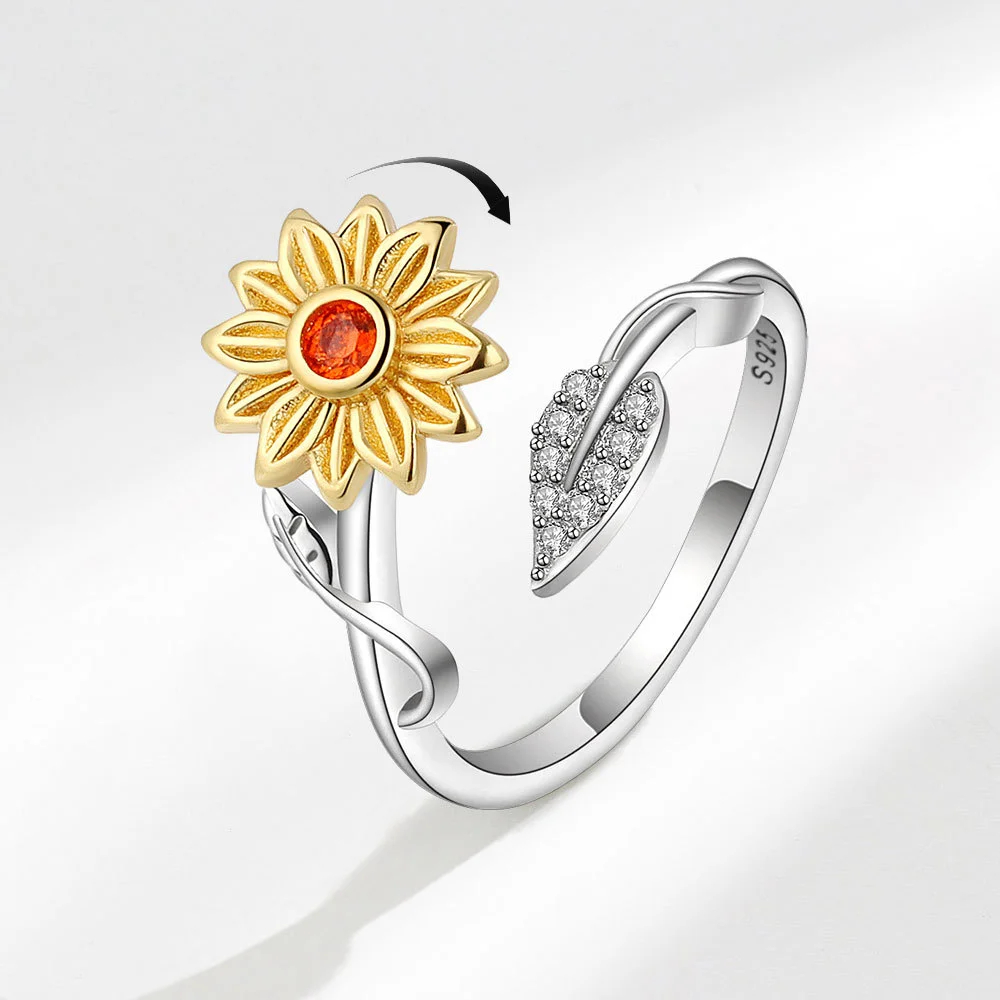 🌻Sunflower Rotatable Rings - Leaf