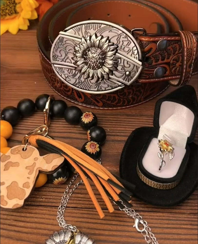 🔥Hot Sale 50% OFF🌻Sunflower Belt Gift Set