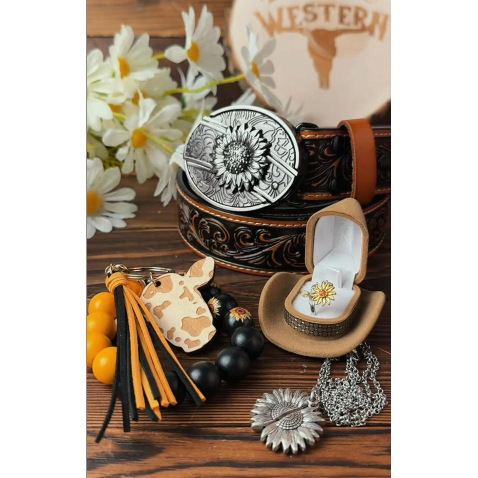 🔥Hot Sale 50% OFF🌻Sunflower Belt Gift Set
